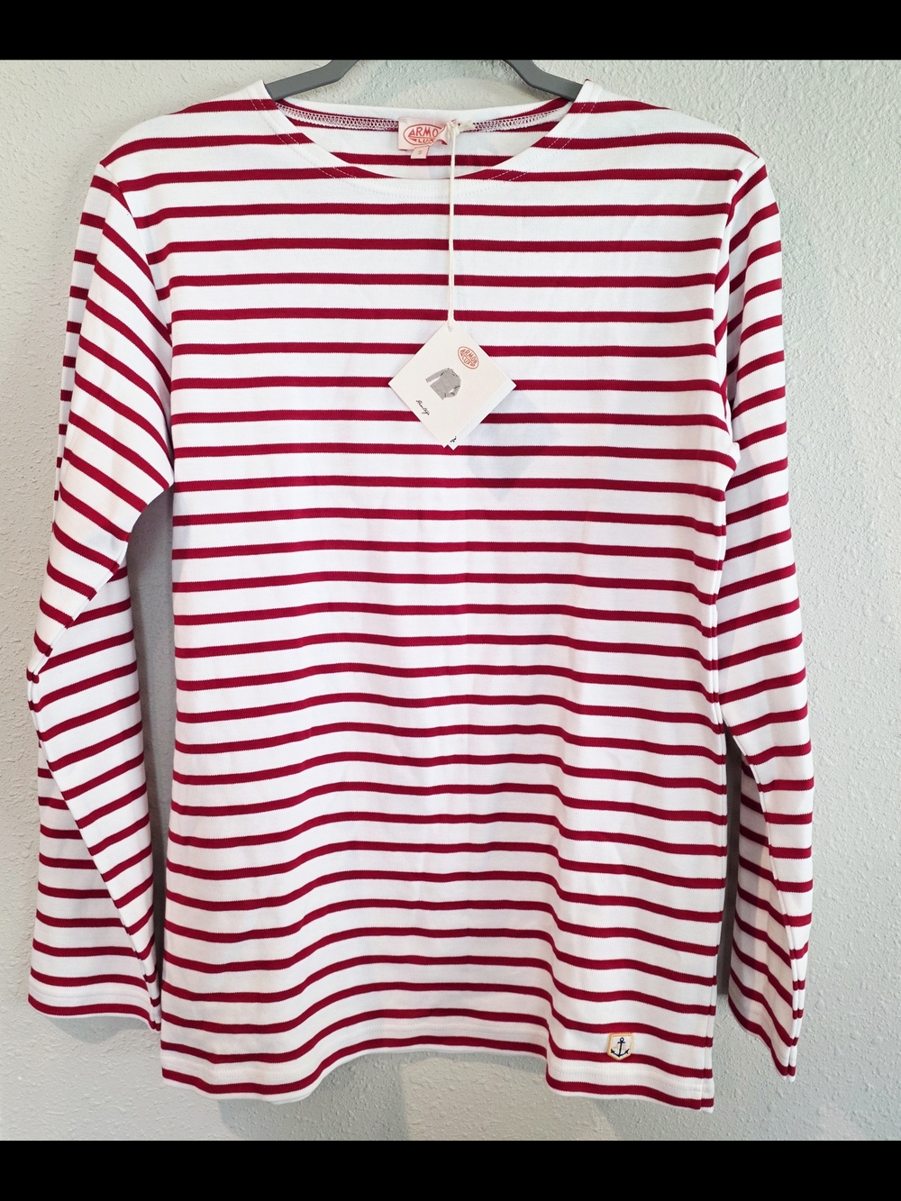 NWT Armor Lux Long-Sleeve Red & White Breton Stripe Tee